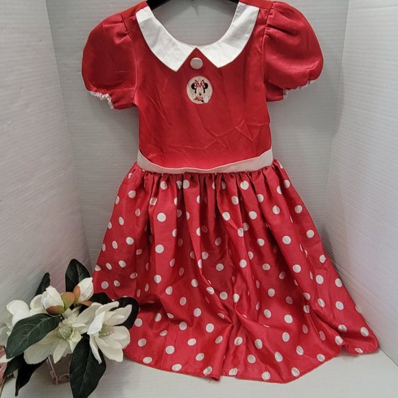 The Disney Store Big Girls Minnie Mouse Costume Dress Up Polka Dot SS 8 10